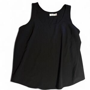 Time and Tru Women's Black Swing Tank Top 3X Plus Size Sleeveless Flowy Blouse N